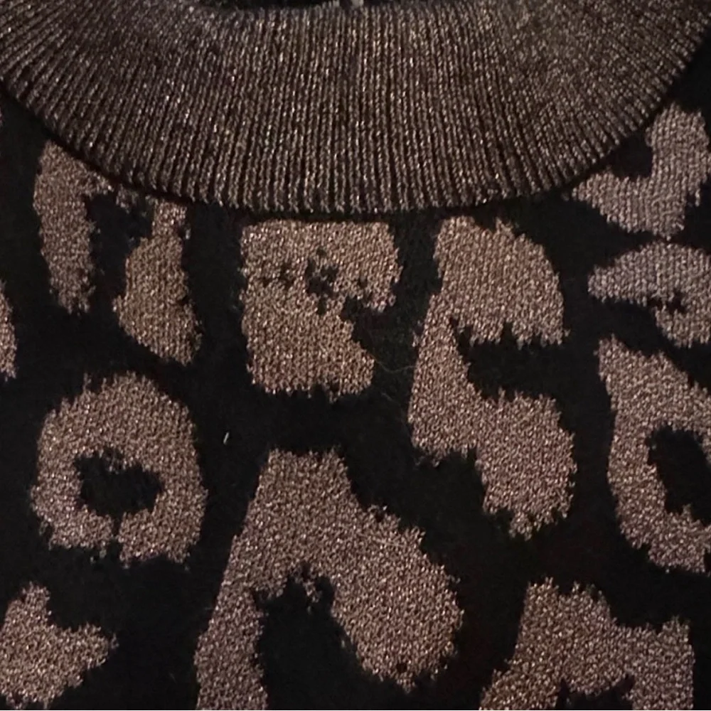 Banana Republic Metallic Leopard Print Sweater Dress NWT Size M Crewneck